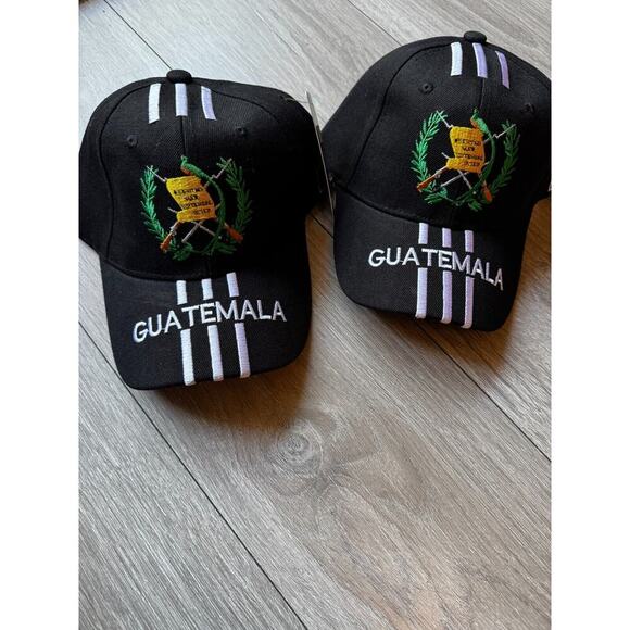 Two Guatemala Headwear Black Embroidered Adjustable Baseball Hat New With Tags - Picture 2 of 13